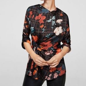 Mango Contrasting Print Blouse